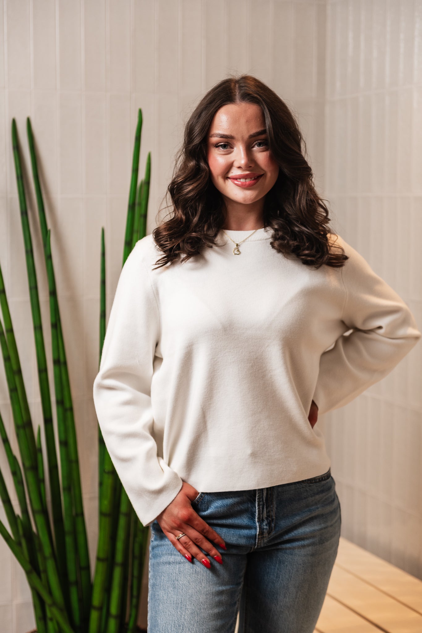 OBJREYNARD Pullover - Cloud Dancer